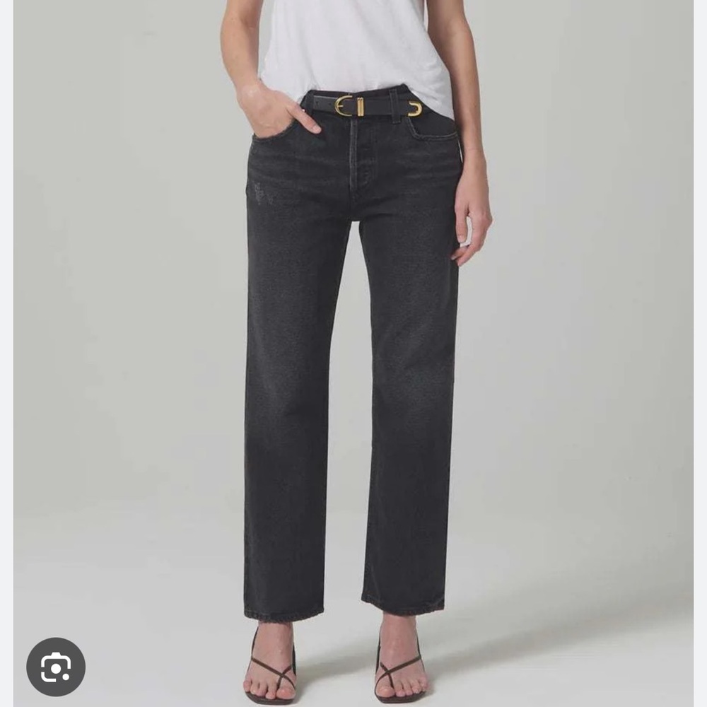 Citizens Of Humanity Straight Leg Jeans in Washed Black